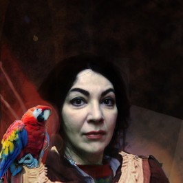 Mexican color autoportrait-with perrot